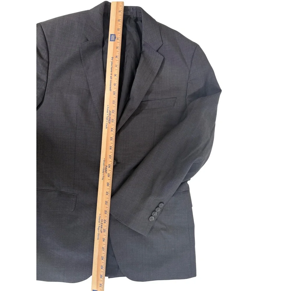 HUGO BOSS Blazer Men's 38R Wool Classic Fit Suit Jacket Gray‎ **FLAW**